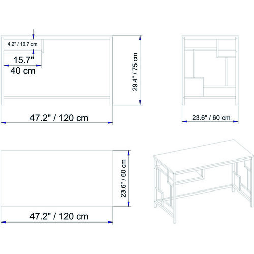 Pracovní stůl Victory Gold and White
