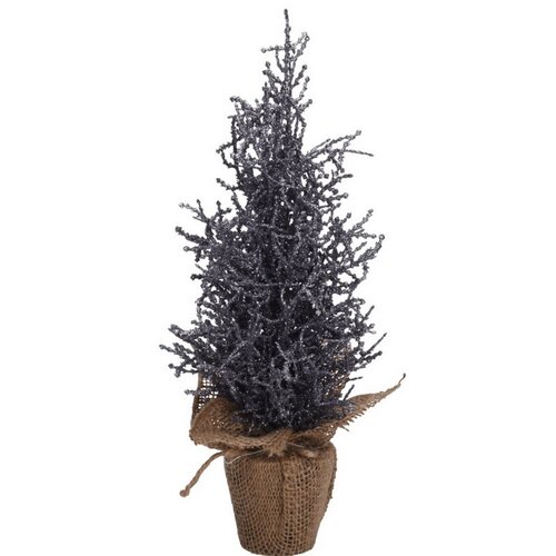 Vianočný stromček v jute Monza 35 cm, tm. sivá