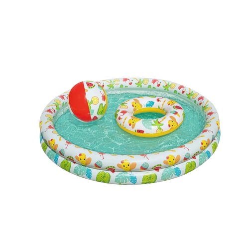 Bestway Nafukovací SET - bazén 122 cm, plavecký kruh 46 cm, lopta 27 cm