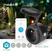 Nedis WIFIPO110EBK SmartLife IP44 múdra zásuvka
