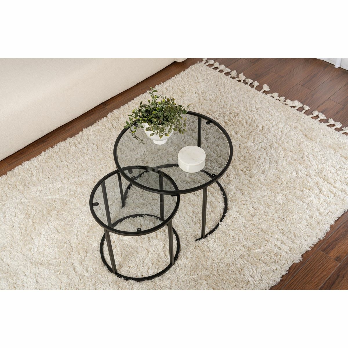 Súprava konferenčných stolíkov Aurum Black and Grey 60 cm, 2 ks