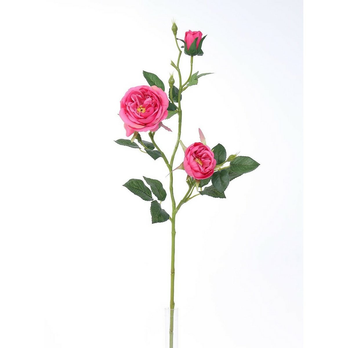 Umělá anglická růže růžová, 69 cm