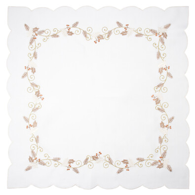 Faţă de masă crăciun Cesmina albă, 85 x 85 cm