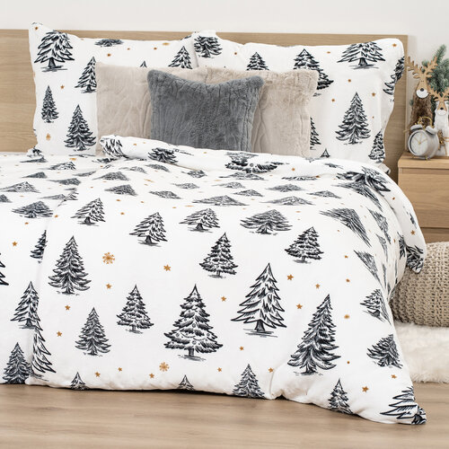 4Home Bettwäsche Mikroflanell Frosted Trees, 140 x 220 cm, 70 x 90 cm