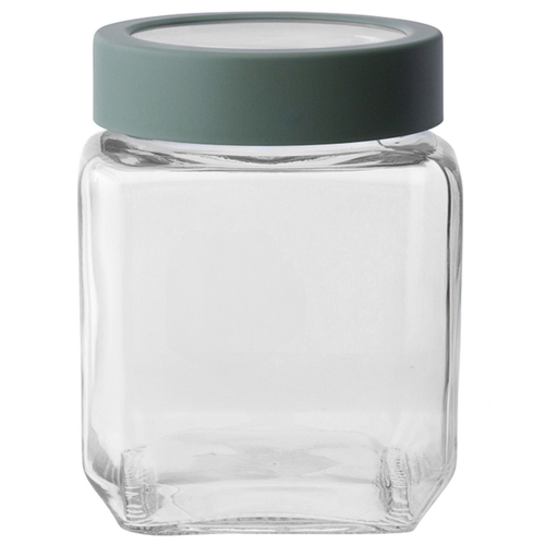 Altom Skleněná hranatá dóza s víkem 500 ml, zelená
