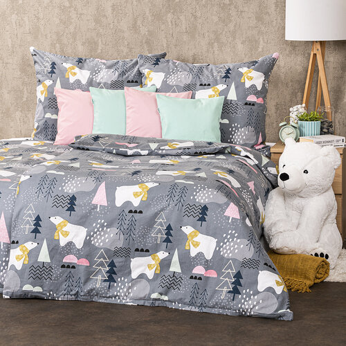 4Home Flanelno posteljnino Nordic Bear, 140 x 200cm, 70 x 90 cm