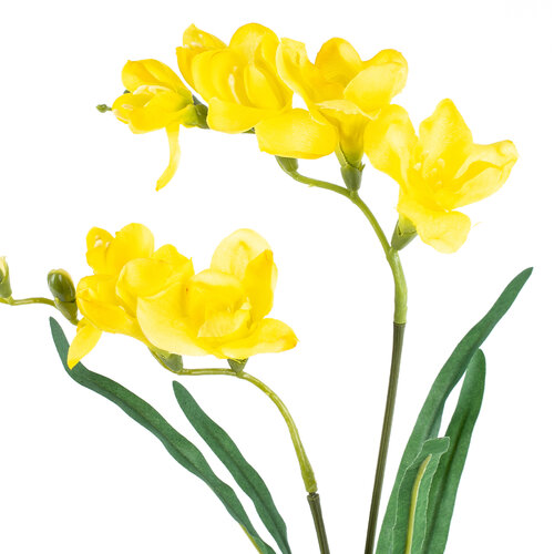 Sztuczny kwiat Frezja żółty, 57 cm