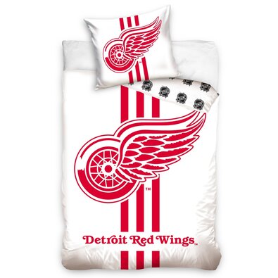 BedTex Bavlněné povlečení NHL Detroit Red Wings White, 140 x 200 cm, 70 x 90 cm