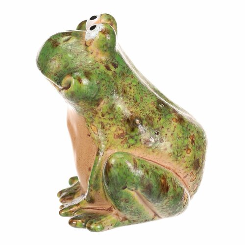 Ceramiczna dekoracja ogrodowa Żaba, 13 x 10 x 12cm