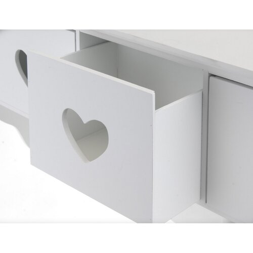 Raft din lemn agăţat cu 4 cârlige, alb