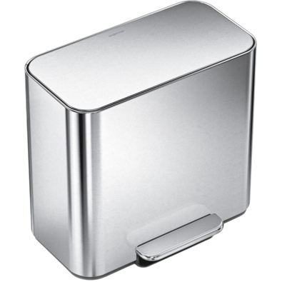 Simplehuman Mini coș de gunoi cu pedală pentru deșeuri sortate 15 l, oțel inoxidabil mat