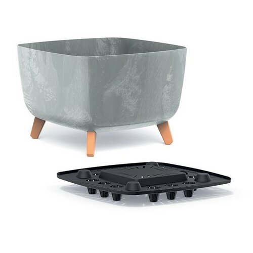 Kvetináč GRACIA SQUARE BETON EFFECT 39 cm, sivá