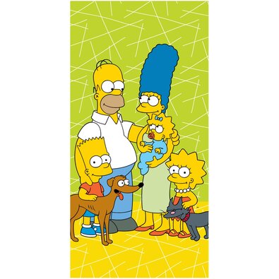 Osuška The Simpsons family green 02, 70 x 140 cm