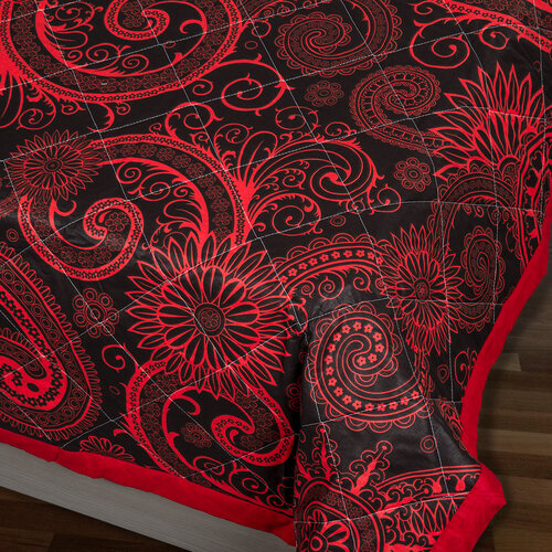 Prehoz na posteľ Sal červená/čierna, 220 x 240 cm