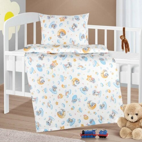 Bellatex Baumwollbettwäsche für Kinderbetten Agata Koala Mond, 90 x 135 cm, 45 x 60 cm