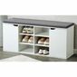 Raft pentru pantofi cu scaun Kesper 15918, alb,103 x 48 x 30,5 cm