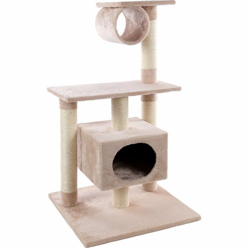 Flamingo Kratzbaum für Katzen LEONTINE beige, 60 x 57 x 103 cm