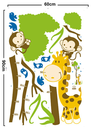 Stickere decorative Metru girafa cu maimuța