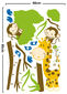 Samolepicí dekorace Metr žirafa s opičkou