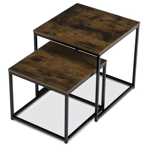 Set de măsuțe, lemn vechi, 2 buc.