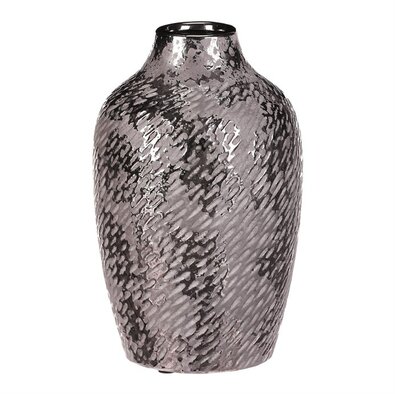 Keramická váza - tvar antické nádoby v. 22 cm, stříbrná