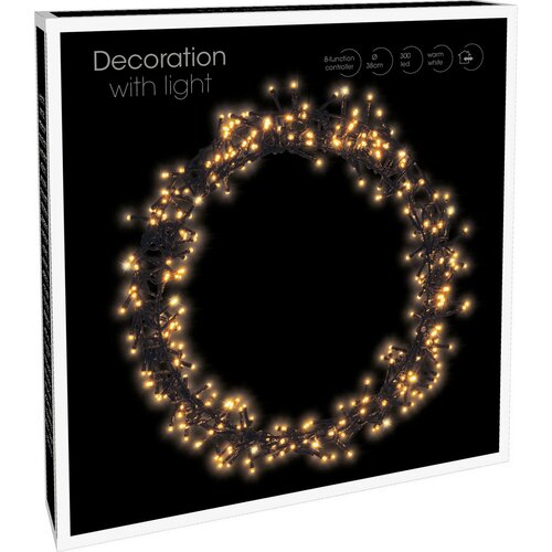 Świąteczna dekoracja świetlna LED Shining Ring, śr. 38 cm, 300 diod LED