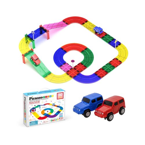 PicassoTiles magnetická autodráha 30 ks