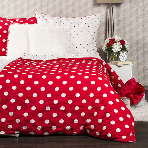Lenjerie de pat din crep 4Home Bulină roşie, 140 x 220 cm, 70 x 90 cm