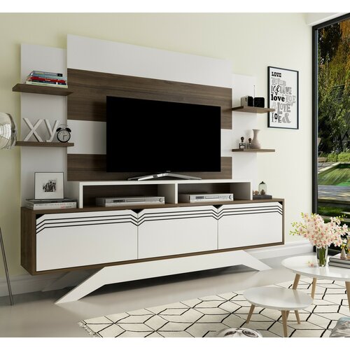 TV-Möbel Delpi Walnut and White