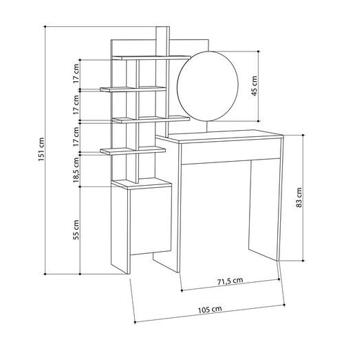 Schminktisch Mup White and Oak