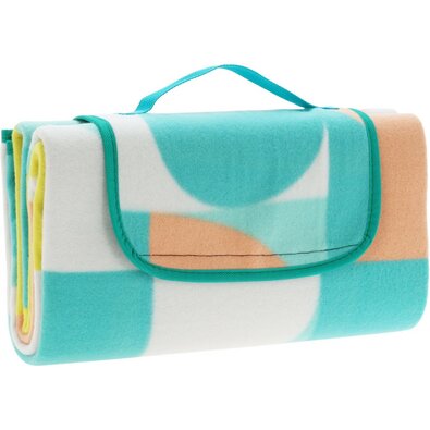 Picknickdecke Retro Würfel 130 x 150 cm, Blau