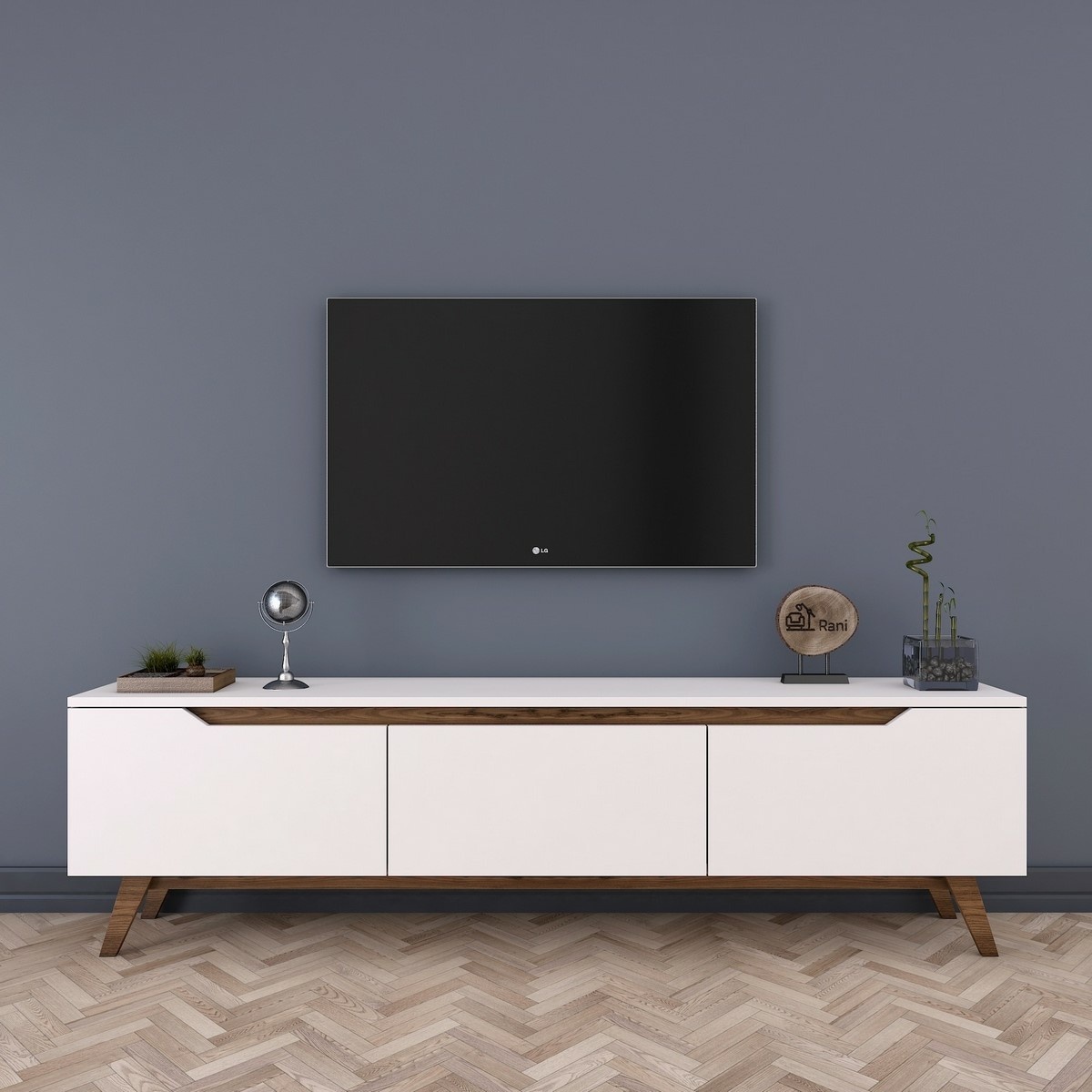 Televízny stolík Dita White and Walnut