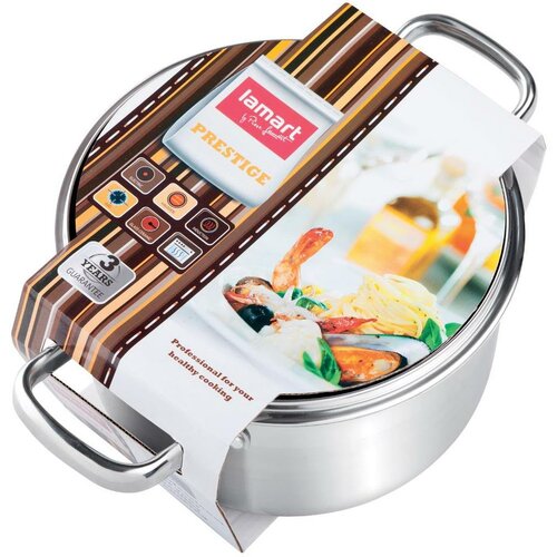 Lamart LTSS1695 rozsdamentes acél edény fedővelPrestige 16 x 9,5 cm