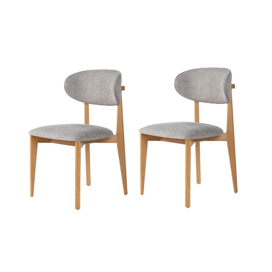 Lionte Grey and Light Oak étkezőszék szett, 2 db, szürke akciós termékkép 1
