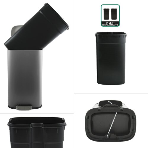 Spirella Pedálový odpadkový koš soft-close Akira 30 l, matná šedá