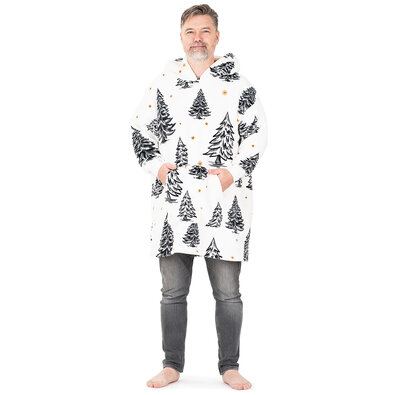 4Home Sweatshirt Lammfelloptik Mikroplüsch Frosted Trees, Uni L – für Herren