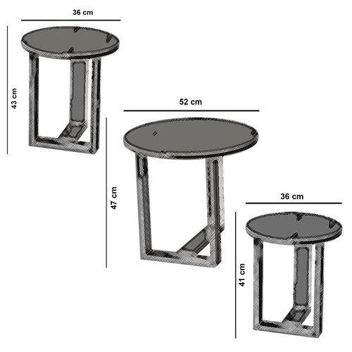 Masă pliabilă Mira Walnut, 3 buc