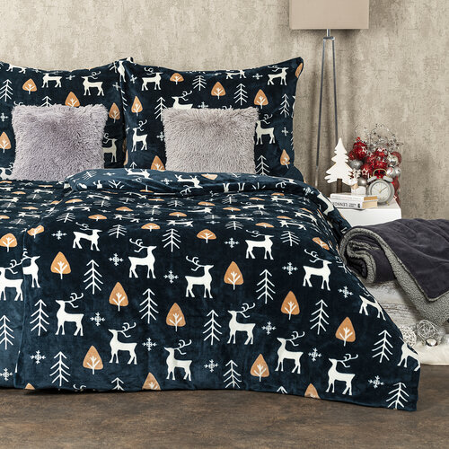 Lenjerie pat 1 pers. 4Home Nordic Deer, microfalnelă,140 x 200 cm, 70 x 90 cm