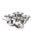 Set oale inox cu capac inox 4Home Destiny, 12 piese