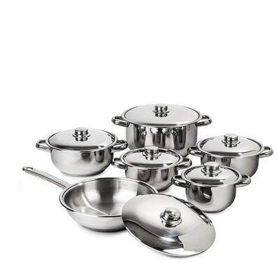 Set oale inox cu capac inox 4Home Destiny, 12 piese