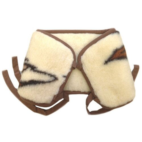 Beidseitig tragbarer Nierengurt aus Schafsfleece mit Muster