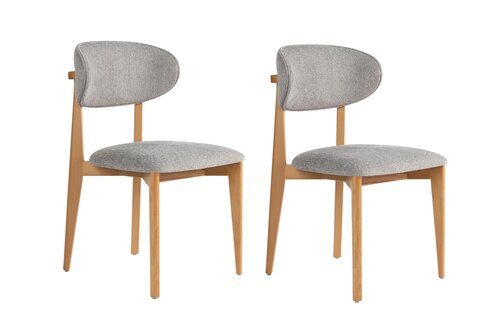 Zestaw krzeseł do jadalni Lionte Grey and Light Oak, 2 szt.