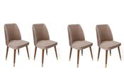 Sada jídelních židlí Hugo Beige and Walnut, 4 ks