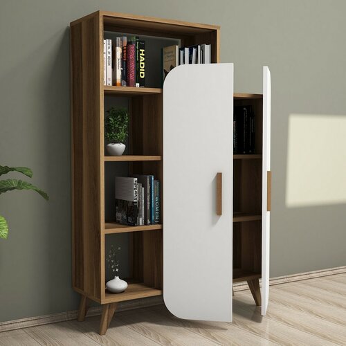 Knihovna Form White and Walnut