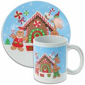 Дитячий набір чашки та тарілки Прянички