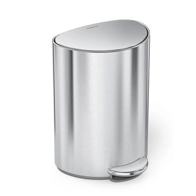 Simplehuman Pedal bin 6 L, polkrožen, matnerjaveče jeklo, plastika