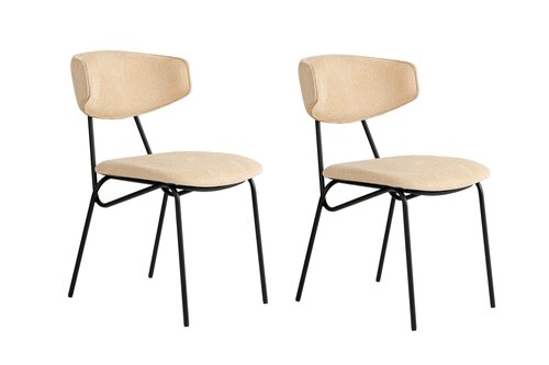 Esszimmerstuhl-Set Nancy Beige and Black, 2 Stück