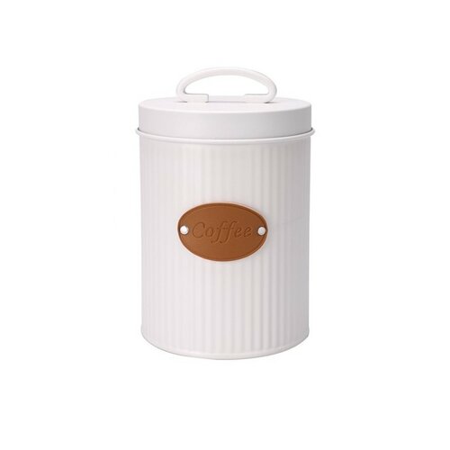 Doză din tablă EH Leatherette cu capac, COFFEE