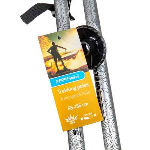 Sportwell Trekingové hole Twist lock, 135 cm