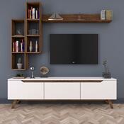 Televizní stěna Mia Walnut and White